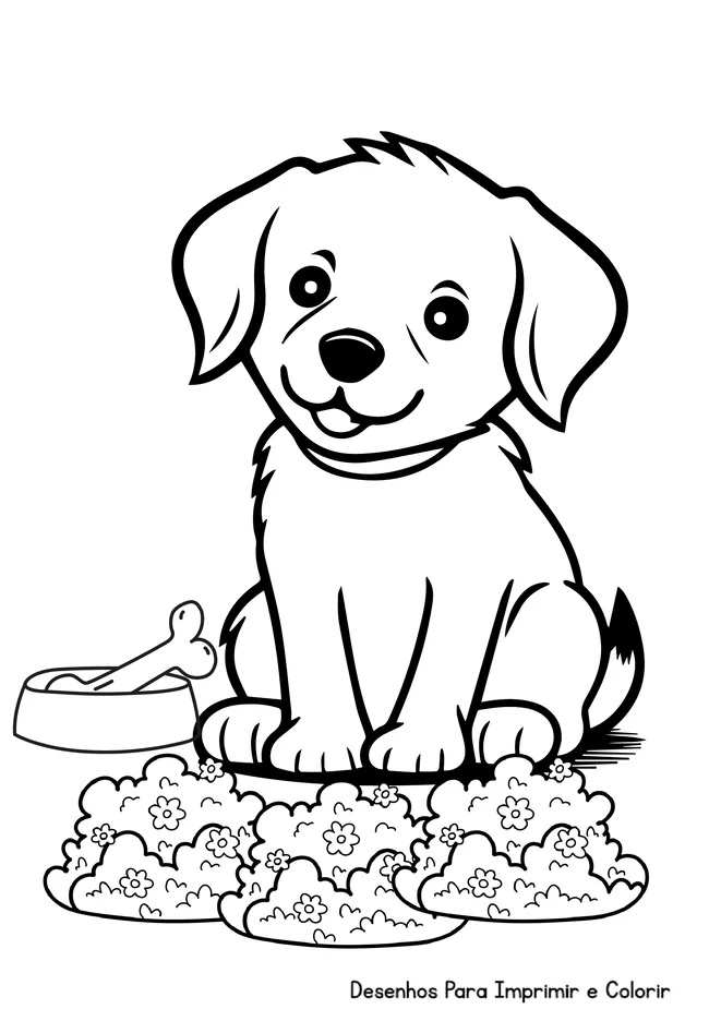 Cachorros para colorir para imprimir e colorir - imagem 4